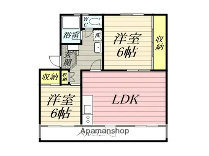 第一セピアコート興津(2LDK/3階)の間取り写真