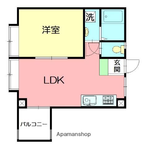 中川ビル(1LDK/3階)の間取り写真