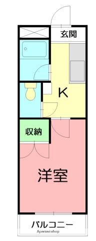 セレッサビル(1K/3階)の間取り写真