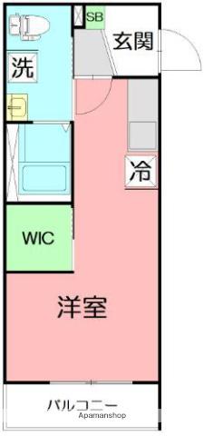 サザンクロス東海大学(ワンルーム/2階)の間取り写真
