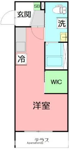 サザンクロス東海大学(ワンルーム/1階)の間取り写真