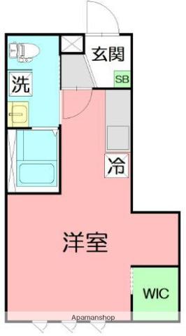 サザンクロス東海大学(ワンルーム/2階)の間取り写真