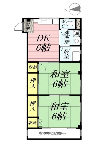 きくちハイツ(2DK/2階)の間取り写真