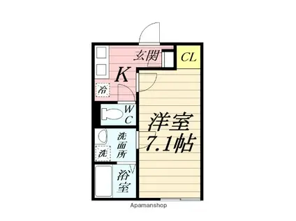 FORESIGHT INN南矢名(1K/1階)の間取り写真