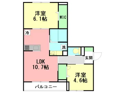 FOREST・K(2LDK/3階)の間取り写真