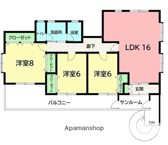小田急電鉄小田原線 渋沢駅 徒歩12分 2階建 築25年(3LDK)の間取り写真