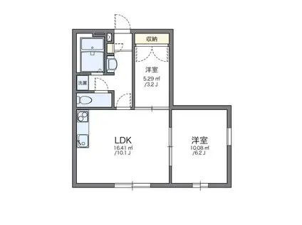 レオパレスみやま(1SLDK/1階)の間取り写真