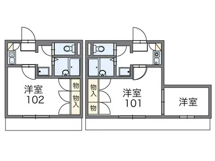レオパレスカサベルデ(1K/2階)の間取り写真