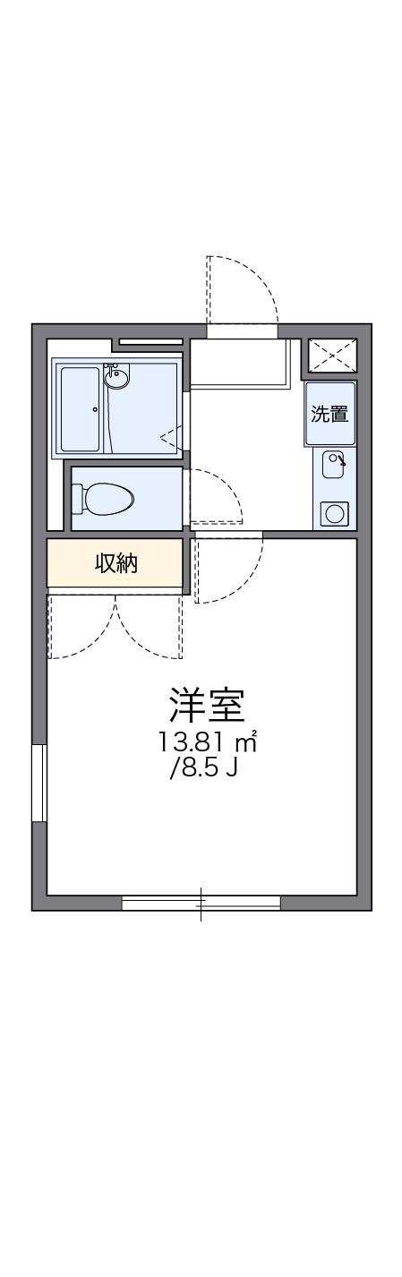 レオパレスシャンテ四之宮(1K/1階)の間取り写真