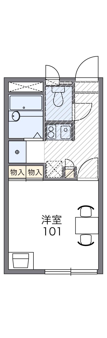 レオパレス船道(1K/2階)の間取り写真