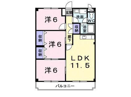 アーバンリウ(3LDK/4階)の間取り写真