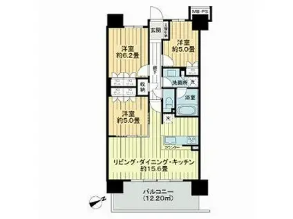 ライオンズ茅ヶ崎ザ・アイランズ1街区(3LDK/8階)の間取り写真