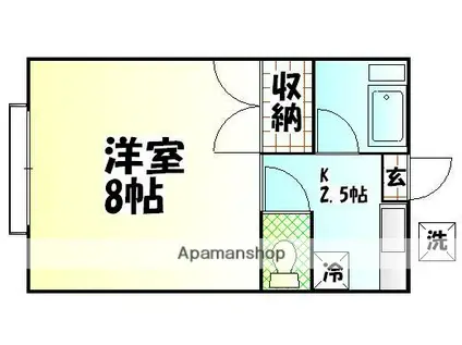 宮田ハイツ(1K/2階)の間取り写真
