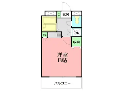 ル・シェルキタカド(ワンルーム/2階)の間取り写真