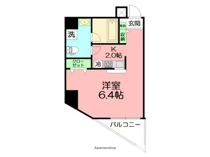 AZENIA(1K/7階)の間取り写真