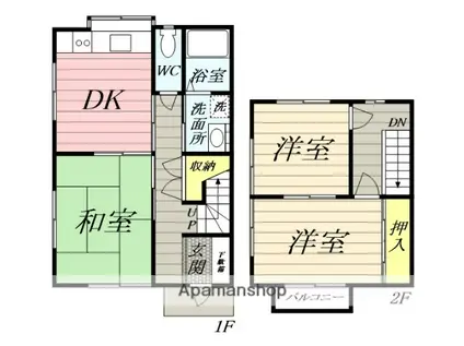 テラスベルマーレ(3DK/1階)の間取り写真