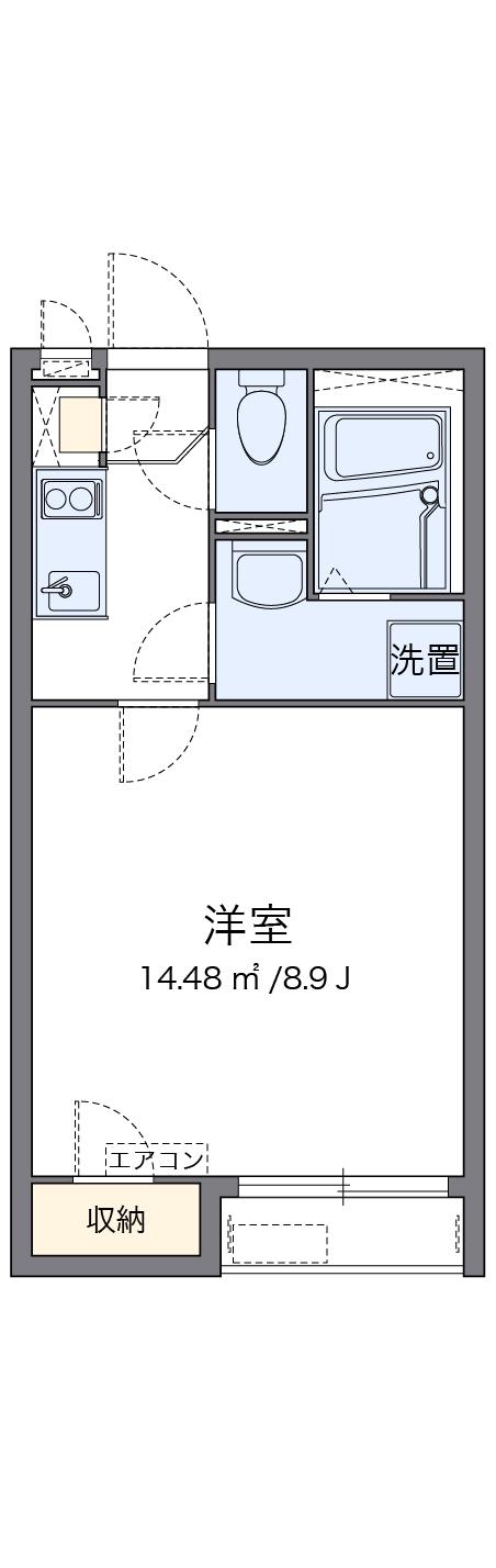 クレイノ優(1K/2階)の間取り写真