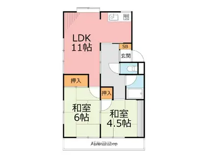 サニィプレイス(2LDK/1階)の間取り写真