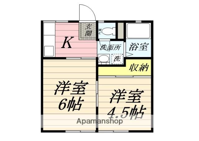 須藤ハイツB(2K/2階)の間取り写真