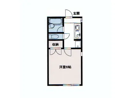 ホワイトレジデンスⅡ(1K/1階)の間取り写真