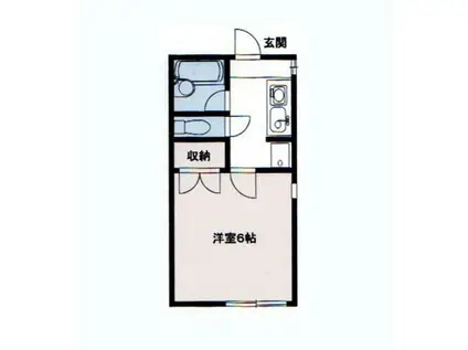 ホワイトレジデンスⅡ(1K/1階)の間取り写真