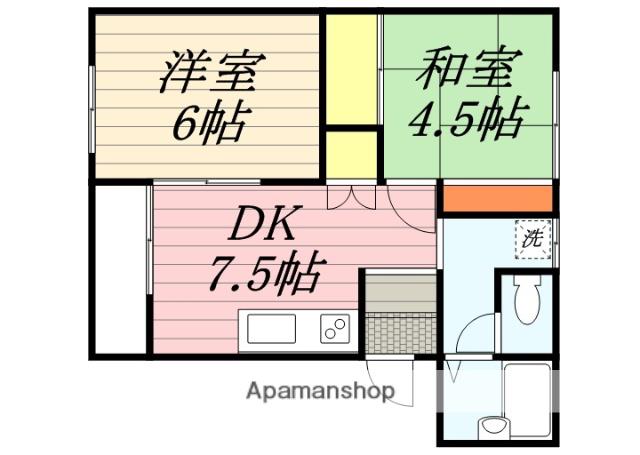 カーサジェミニB(2DK/2階)の間取り写真