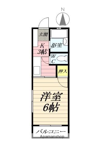 シーガルハイツ(1K/2階)の間取り写真