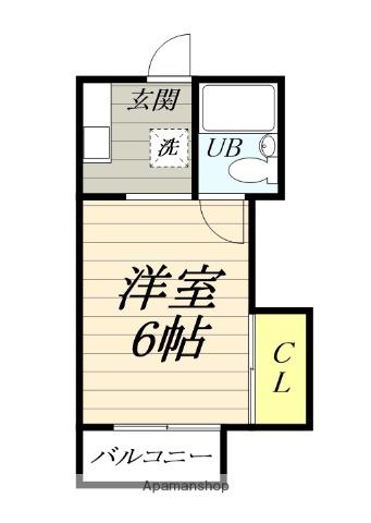 湘南スカイハイム(1K/1階)の間取り写真