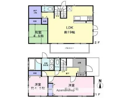 東海道本線 辻堂駅 バス乗車時間:10分 浜須賀バス停で下車 徒歩3分 2階建 築17年(3LDK)の間取り写真