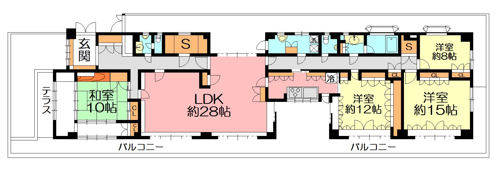 メイプルⅢ(4SLDK/2階)の間取り写真