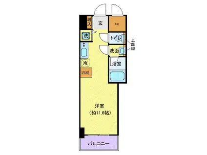 リーフコンフォート本厚木(ワンルーム/10階)の間取り写真