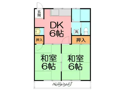 エレガンス堀山下(2DK/2階)の間取り写真