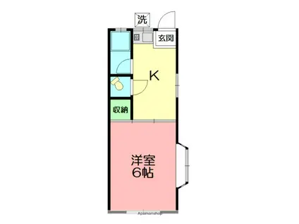 メゾン落合(1K/1階)の間取り写真