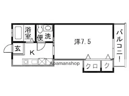 S・ブロッサム(1K/1階)の間取り写真
