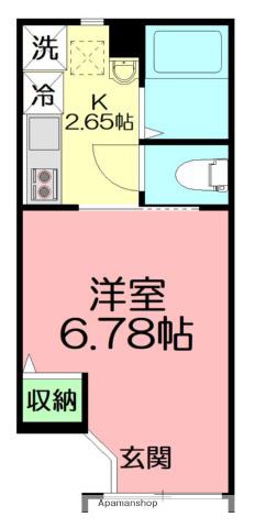 グラスプラス栄町Ⅱ(1K/1階)の間取り写真