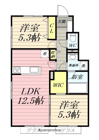 DOMANI A(2LDK/1階)の間取り写真