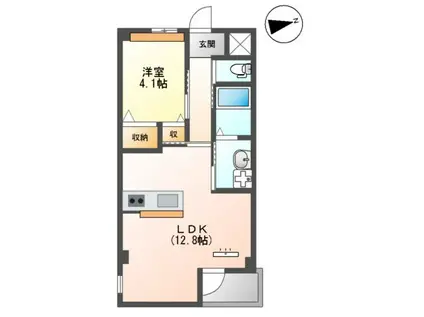 プルメリア(1LDK/5階)の間取り写真
