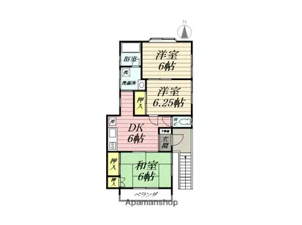 メゾンドプルミエ(3DK/2階)の間取り写真