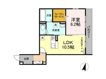 小田急電鉄江ノ島線 湘南台駅 徒歩10分 3階建 築3年(1LDK/2階)の間取り写真