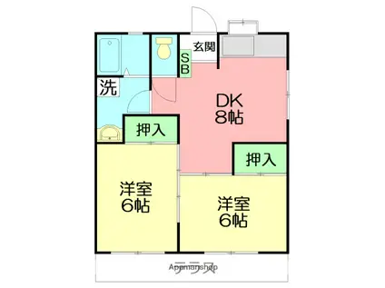 星崎アパート(2DK/1階)の間取り写真