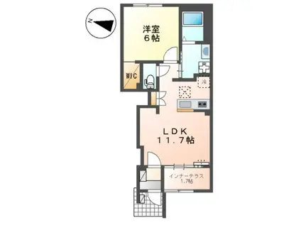 ディモーラ(1LDK/1階)の間取り写真