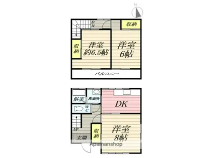 倉見アパート(3DK)の間取り写真