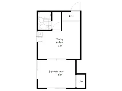 ラ・ベル・エポック平塚(1DK/2階)の間取り写真