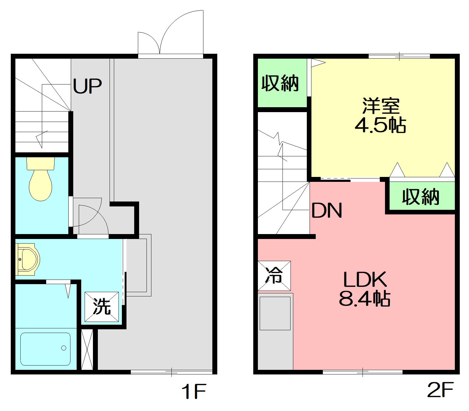 MELDIA茅ヶ崎(1LDK/1階)の間取り写真