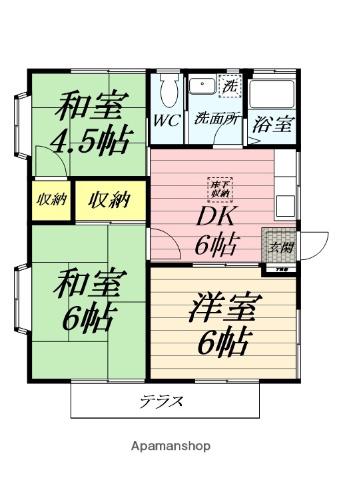 コーポ相原(3DK/1階)の間取り写真