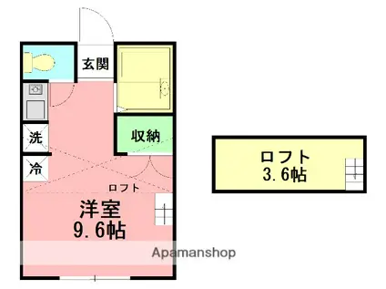 ロイヤルエモンド藤沢(ワンルーム/1階)の間取り写真