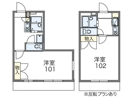 レオパレスセジュールⅡ(1K/1階)の間取り写真