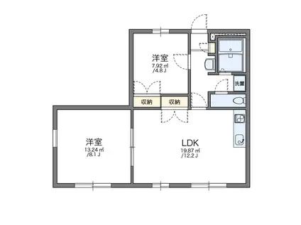 レオパレスエスペランサ(2LDK/1階)の間取り写真