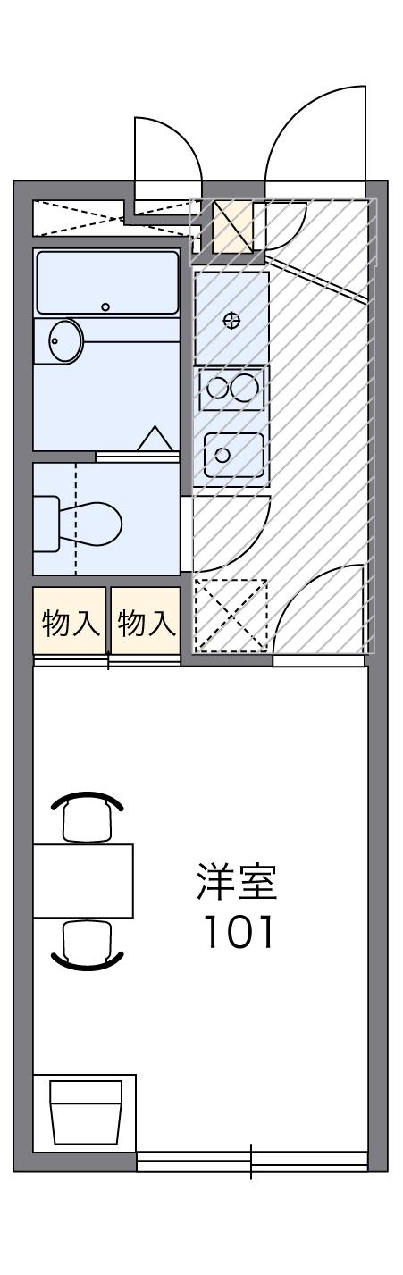 レオパレスヴェルドミール(1K/1階)の間取り写真