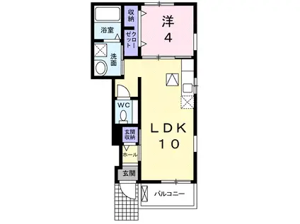 ブリーゼT1(1LDK/1階)の間取り写真